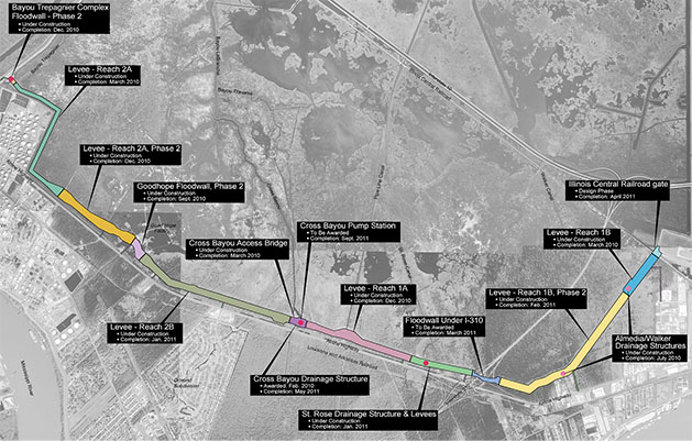 East Bank Levee Map